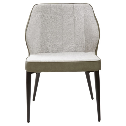 Стул-кресло RIVERTON светло-серый меланж FC-01/экокожа хаки RU-04 М-City