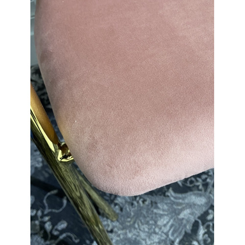 Стул DILL BLUVEL-52 PINK, велюр/ золотой каркас, М-City