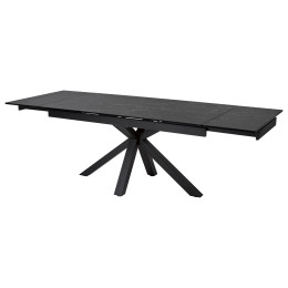 Стол ALTO 160 NERO KL-116 Черный мрамор матовый, итальянская керамика/ черный каркас М-City