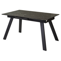 Стол Морис 140 ДАРК, стекло / черный каркас М-City