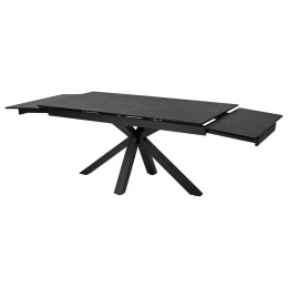 Стол ALTO 160 NERO KL-116 Черный мрамор матовый, итальянская керамика/ черный каркас М-City