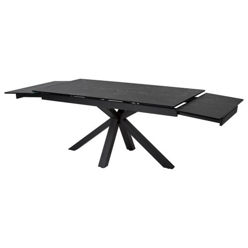 Стол ALTO 160 NERO KL-116 Черный мрамор матовый, итальянская керамика/ черный каркас М-City