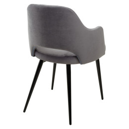 Стул FANTINE-LA СЕРЫЙ #27, велюр / черный каркас М-City