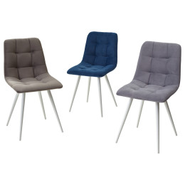 Стул CHILLI-Q серый #27, велюр / белый каркас М-City