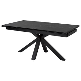 Стол ALTO 160 NERO KL-116 Черный мрамор матовый, итальянская керамика/ черный каркас М-City