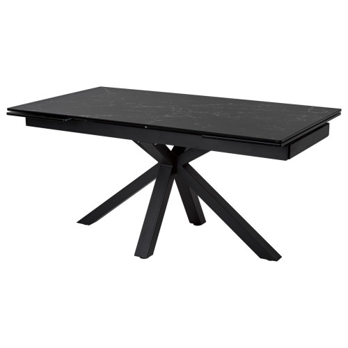 Стол ALTO 160 NERO KL-116 Черный мрамор матовый, итальянская керамика/ черный каркас М-City