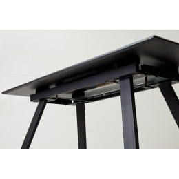 Стол Морис 140 ДАРК, стекло / черный каркас М-City