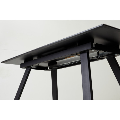 Стол Морис 140 ДАРК, стекло / черный каркас М-City