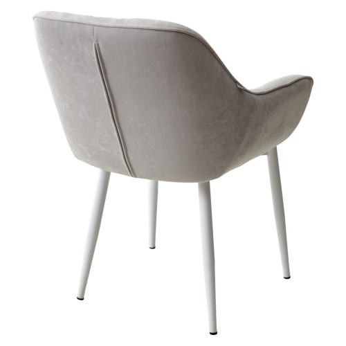 Стул БЕЙЛИС светло-серый, микровелюр / белый каркас M-City