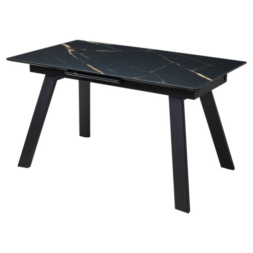 Стол Морис 140 ОБСИДИАН САТИНАТ, стекло/ черный М-City