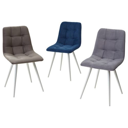 Стул CHILLI-Q синий #29, велюр / белый каркас М-City