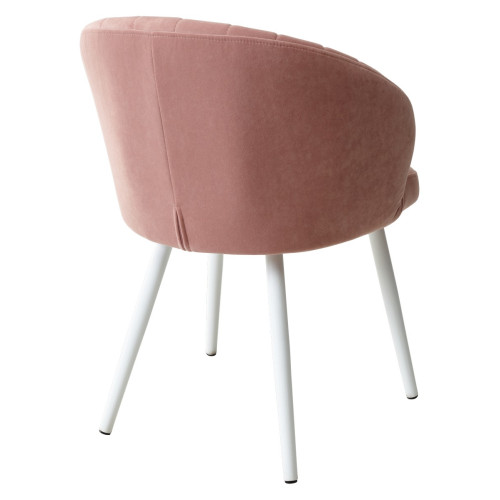Стул Зефир Teddy 026 Розовый, велюр/белый каркас M-City