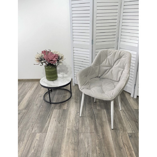 Стул БЕЙЛИС светло-серый, микровелюр / белый каркас M-City