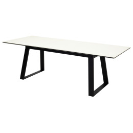 Стол Франк 180 Слоновая кость, керамика / черный каркас М-City