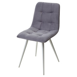Стул CHILLI-Q серый #27, велюр / белый каркас М-City