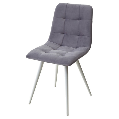 Стул CHILLI-Q серый #27, велюр / белый каркас М-City