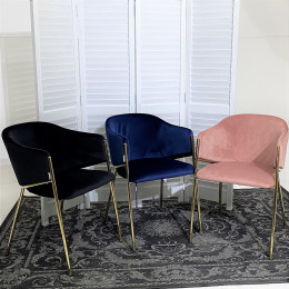 Стул DILL BLUVEL-52 PINK, велюр/ золотой каркас, М-City