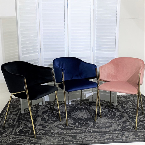 Стул DILL BLUVEL-52 PINK, велюр/ золотой каркас, М-City