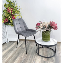 Стул ХОФМАН, цвет темно-серый #H15, велюр / черный каркас 4 шт./1 к М-City