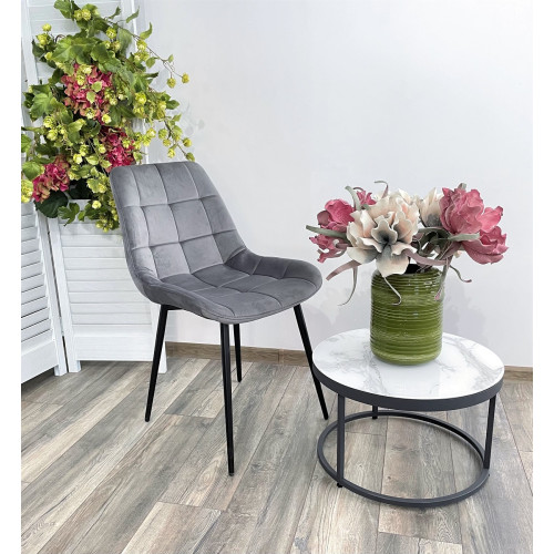 Стул ХОФМАН, цвет темно-серый #H15, велюр / черный каркас 4 шт./1 к М-City