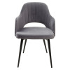 Стул FANTINE-LA СЕРЫЙ #27, велюр / черный каркас М-City