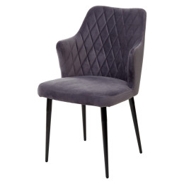 Стул HERMAN СЕРЫЙ #27, велюр / черный каркас М-City