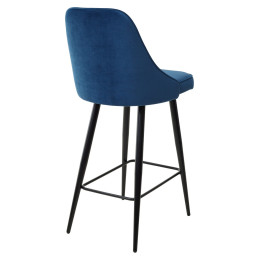 Полубарный стул NEPAL-PB СИНИЙ #29, велюр/ черный каркас (H=68cm) М-City