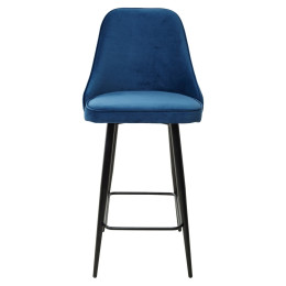 Полубарный стул NEPAL-PB СИНИЙ #29, велюр/ черный каркас (H=68cm) М-City