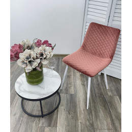 Стул TINTIN BLUVEL-52 PINK / белый каркас М-City