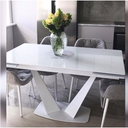 Стул БЕЙЛИС светло-серый, микровелюр / белый каркас M-City