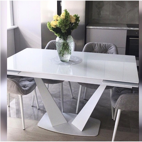 Стул БЕЙЛИС светло-серый, микровелюр / белый каркас M-City