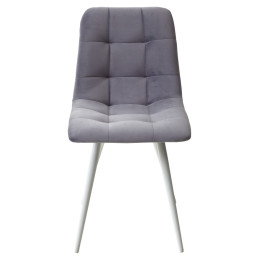 Стул CHILLI-Q серый #27, велюр / белый каркас М-City