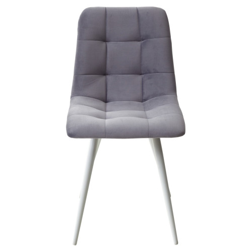 Стул CHILLI-Q серый #27, велюр / белый каркас М-City
