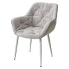 Стул БЕЙЛИС светло-серый, микровелюр / белый каркас M-City