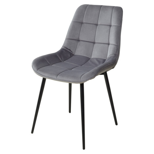 Стул ХОФМАН, цвет темно-серый #H15, велюр / черный каркас 4 шт./1 к М-City