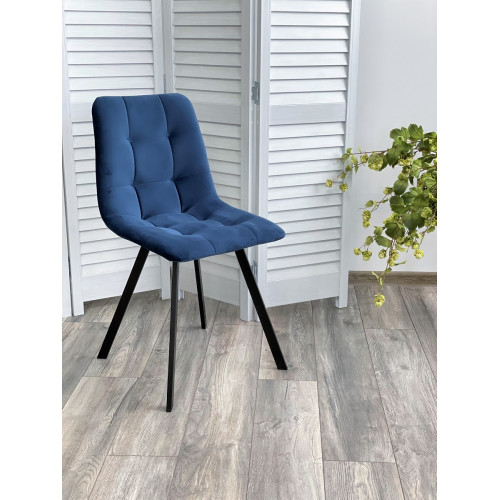 Стул CHILLI-Q SQUARE синий #29, велюр / черный каркас М-City
