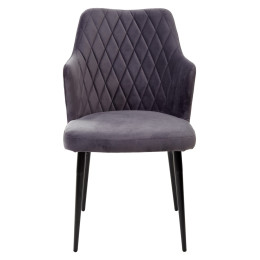 Стул HERMAN СЕРЫЙ #27, велюр / черный каркас М-City