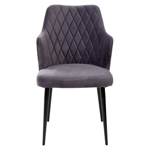 Стул HERMAN СЕРЫЙ #27, велюр / черный каркас М-City