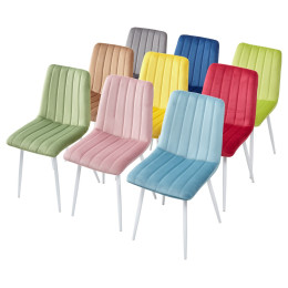 Стул DUBLIN G062-13 кварцевый, велюр / белый каркас М-City