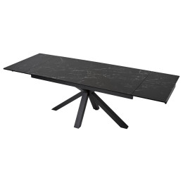 Стол ALTO 160 NERO KL-116 Черный мрамор матовый, итальянская керамика/ черный каркас М-City