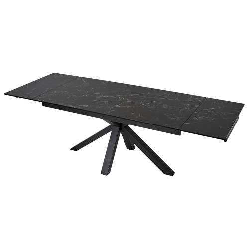 Стол ALTO 160 NERO KL-116 Черный мрамор матовый, итальянская керамика/ черный каркас М-City