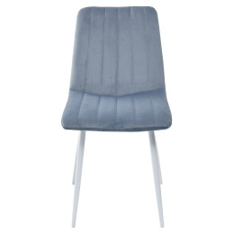 Стул DUBLIN G108-56 пудровый синий, велюр / белый каркас М-City