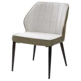 Стул-кресло RIVERTON светло-серый меланж FC-01/экокожа хаки RU-04 М-City