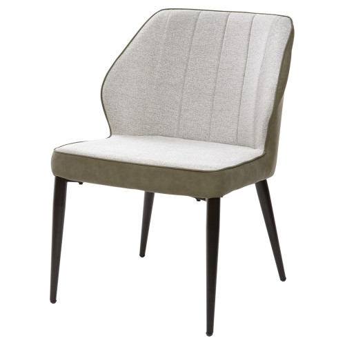 Стул-кресло RIVERTON светло-серый меланж FC-01/экокожа хаки RU-04 М-City