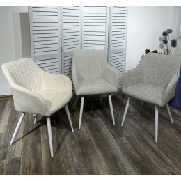 Стул BRANDY WZ2042-18 белая галька, фактурный велюр/ белый каркас М-City