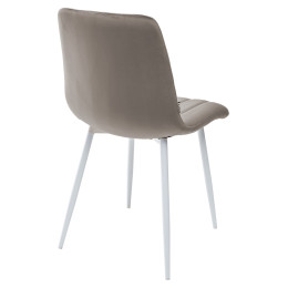 Стул DUBLIN G062-13 кварцевый, велюр / белый каркас М-City