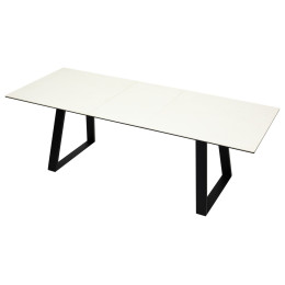 Стол Франк 180 Слоновая кость, керамика / черный каркас М-City