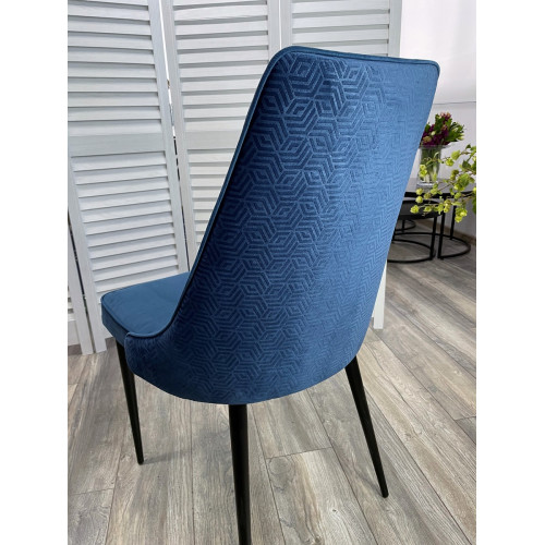 Стул NEPAL-P СИНИЙ ГЕКСАГОН, велюр 54/ 795/ черный каркас М-City