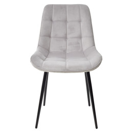 Стул ХОФМАН, цвет светло-серый #H09, велюр / черный каркас 4 шт./1 к М-City