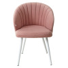 Стул Зефир Teddy 026 Розовый, велюр/белый каркас M-City